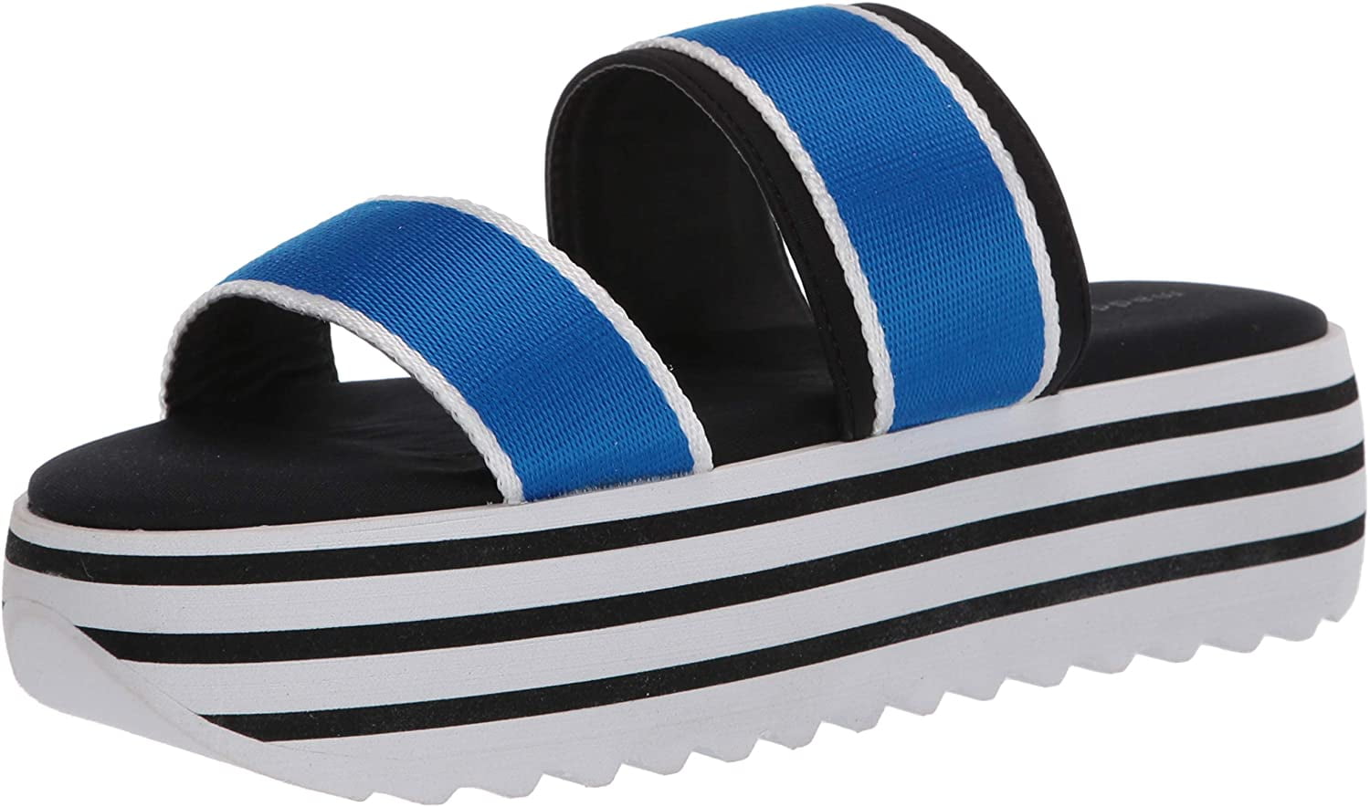 Madden Girl Women's All That Slide Sandal, Bright Blue, 8 M US