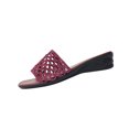 thumbnail image 2 of CQONEPT Womens Fashion Casual Spring And Summer Comfortable Woven Hollow Breathable Round Toe Open Toe Thick Wedge Heel Slippers Hot Pink 42, 2 of 6
