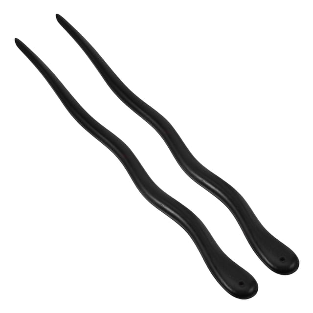 2 palillos para el cabello de ébano natural, estilo retro, accesorio para el cabello para mujer (6030)