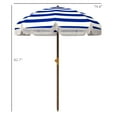 thumbnail image 3 of Outsunny 6.2' Portable Beach Umbrella,Uv 40+ Ruffled Outdoor Umbrella with Vented Canopy,Carry Bag,Blue Stripe,Blue Polyester Garden Outdoor Canopies Gazebos Umbrellas Shades, 3 of 9