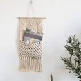 thumbnail image 3 of Organizador de almacenamiento de algodón tejido para montar en la pared, de estilo bohemio, color marfil, 33 cm de ancho x 82 cm de largo, perfecto para la decoración del hogar, 3 of 8