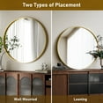 thumbnail image 4 of Gleamira 24" Round Deep Frame Bathroom Mirror Alluminum Alloy Frame Wall Mounted, Gold, 4 of 5