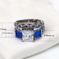 thumbnail image 4 of Matching Rings White Gold Plated Couple Rings 1CT CZ Wedding Ring Sets for Him and Her, 4 of 6