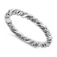 thumbnail image 1 of 925 Sterling Silver Oxidized Platinum Plated Simple Rope Twist Women Ring, 1 of 2