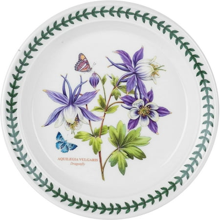Exotic Garden 8.5" Salad Plate | Dragonfly Motif | Fine Earthenware | Dishwasher, Microwave, Freezer, and Oven Safe | Made in England