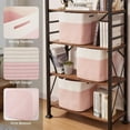 thumbnail image 3 of 13 Kallax Inch Cube Storage Bins, 3-Pack Cotton Rope Woven Baskets for Organizing, Kallax Insert Storage Baskets for Shelves, Baby Nursery, Closet Organizer, 13*13*12.6IN, Pink & White, 3 of 13