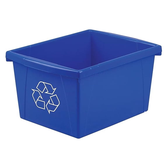 NBBNHH 4 Gallon (15L) Recycle Bin, 14.8 x 7.87 x 11.25 Inches, Blue (61505A06C)