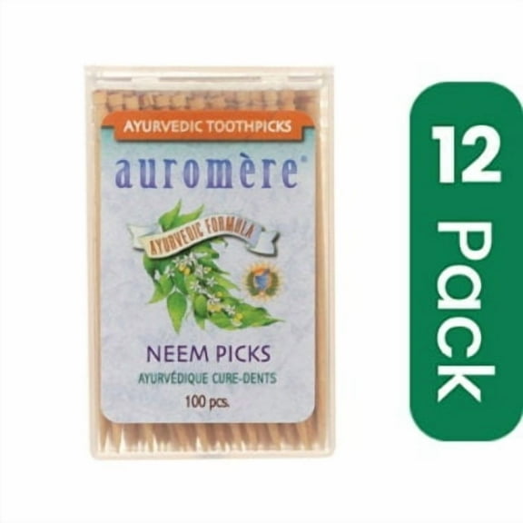 Auromere Ayurvedic Dental Pick Wood 100 pcs (Pack Of 12)