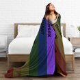 thumbnail image 5 of Pride Blanket Rainbow Progress Throw Blanket 50x40 Inches Lesbian Flag Throw for Couch Sofa Bed Travel, 5 of 5