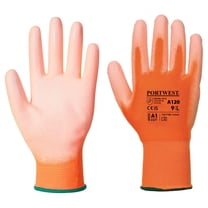 Portwest A120 Work Gloves PU Palm Dipped Abrasion and Tear Resistant Orange, X-Small