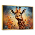thumbnail image 2 of Designart "Expressionist Grace Of The Brown Giraffe" Animals Giraffe Floater Framed Wall Decor, 2 of 5