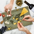 thumbnail image 4 of World Map Cutting Board, Vintage Themed Topographic Design Grunge Art Graphic with Windrose, Decorative Tempered Glass Cutting and Serving Board, in 3 Sizes, by Ambesonne, 4 of 5