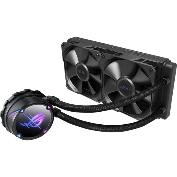 Disipador líquido para CPU AIO todo en uno ASUS ROG Strix LC II 240, radiador de 240 mm, compatible con Intel LGA1700, 115x/2066 y AMD AM4/TR4, 2 ventiladores PWM de 4 pines y 120 mm.