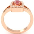 thumbnail image 3 of Split Band Pink Tourmaline Diamond Cocktail Ring In 14k Rose Gold, 3 of 6