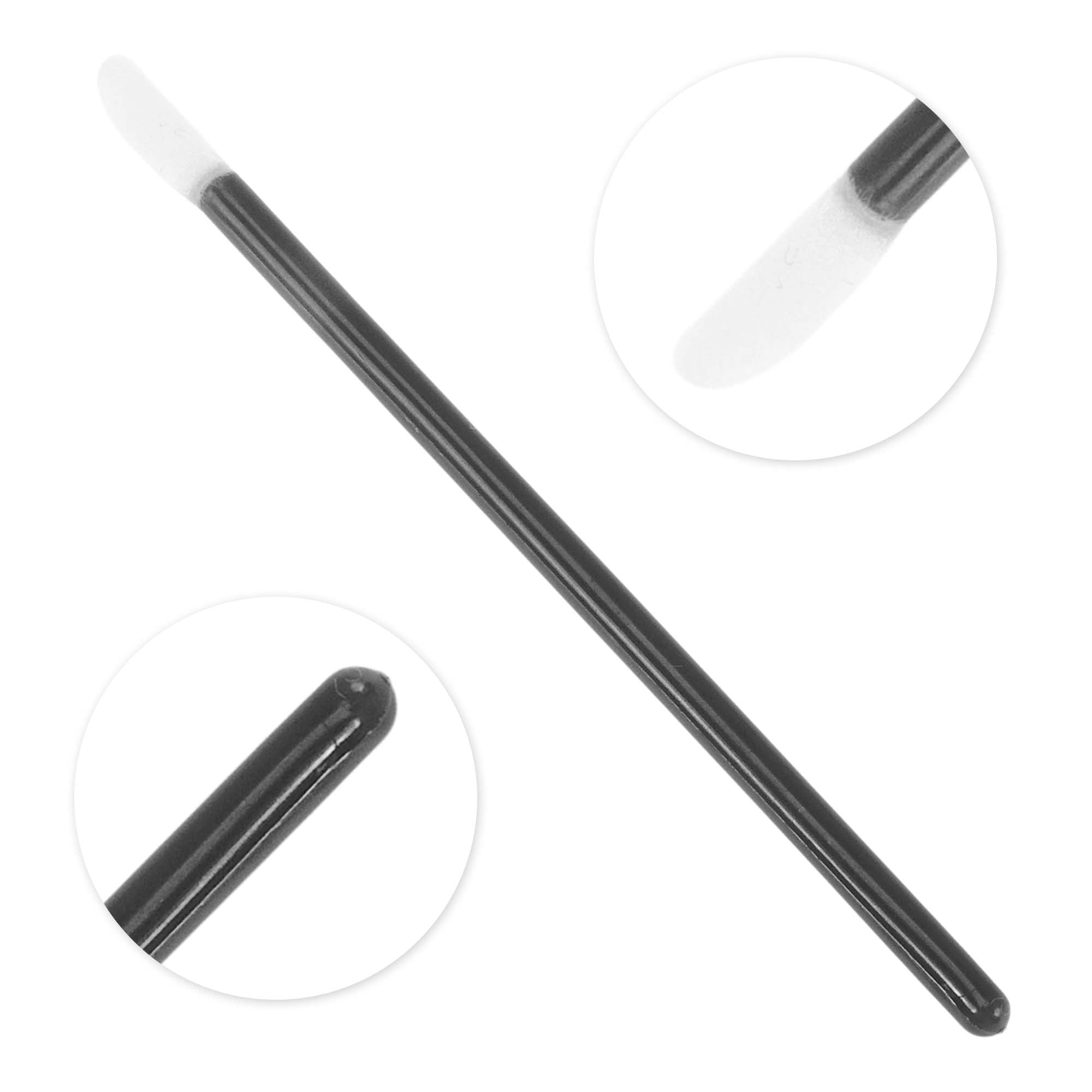 Unique Bargains 100 Pcs Disposable Barreled Solid Rod Lip Brush for Vacation Black