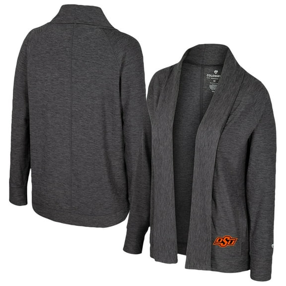 Women's Colosseum  Charcoal Oklahoma State Cowboys-Dash Cardigan