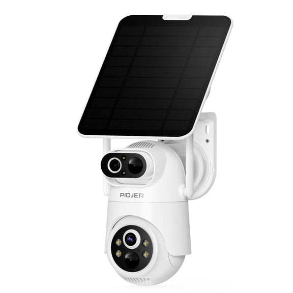 2k Solar Security Cameras Wireless Outdoor,Dual-Lens 360 PTZ Home Security Camera,Wifi Surveillance Camera,PIR AI Detection,Color Night Vision,2-Way Audio