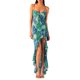 thumbnail image 1 of VISgogo Vestido largo sin mangas de verano para mujer, vestido ajustado con dobladillo con volantes y estampado de mariposas de corte bajo con correa de espagueti para la playa VISgogo moda, 1 of 9