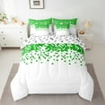 thumbnail image 2 of Manfei Geometric Artistic Pixel 7-Piece Bedding Comforter Set,Abstract Geometric Buffalo King Bedding Sets,White Green Bed Sheets For Girl Boys,Breathable Home Decor Reversible, 2 of 8