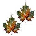 thumbnail image 1 of Maple Leaf Stained Glass Window Hanging Pendant Faux Stained Glass Fall Suncatchers Home Car Charm, 1 of 5