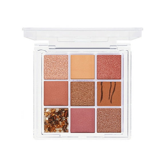 Paleta de sombras de ojos con brillo, resistente al agua y de larga duración.