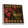 thumbnail image 1 of Sisters, Oregon, Hummingbird, Mosaic (Absorbent Ceramic Coasters Set of 4 Matching Images, Cork Back, Kitchen Table Decor), 1 of 3