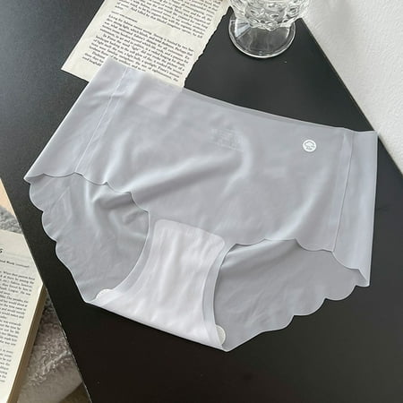 Pavied Cotton Underwear for Women Tummy Control Underwear Girls Ice Silk Traceless Summer Thin Silk Pure Desire Skin Friendly Translucent Pants Seamless Underwear Panties for Women Sky Blue XL