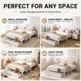 thumbnail image 6 of PAPROOS Full Bed with Storage, Full Size Bed Frame with 2 Under-Bed Drawers, Wood Platform Bed Frame with Headboard, Space Saving, No Box Spring Needed, White, 6 of 9