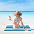 thumbnail image 6 of Guodhu Sand Free Microfiber Beach Towel, Oversized Cabana Stripe Pool Towel for Adults, Quick Dry Absorbent for Travel Swimming Camping(Light Blue), 6 of 6