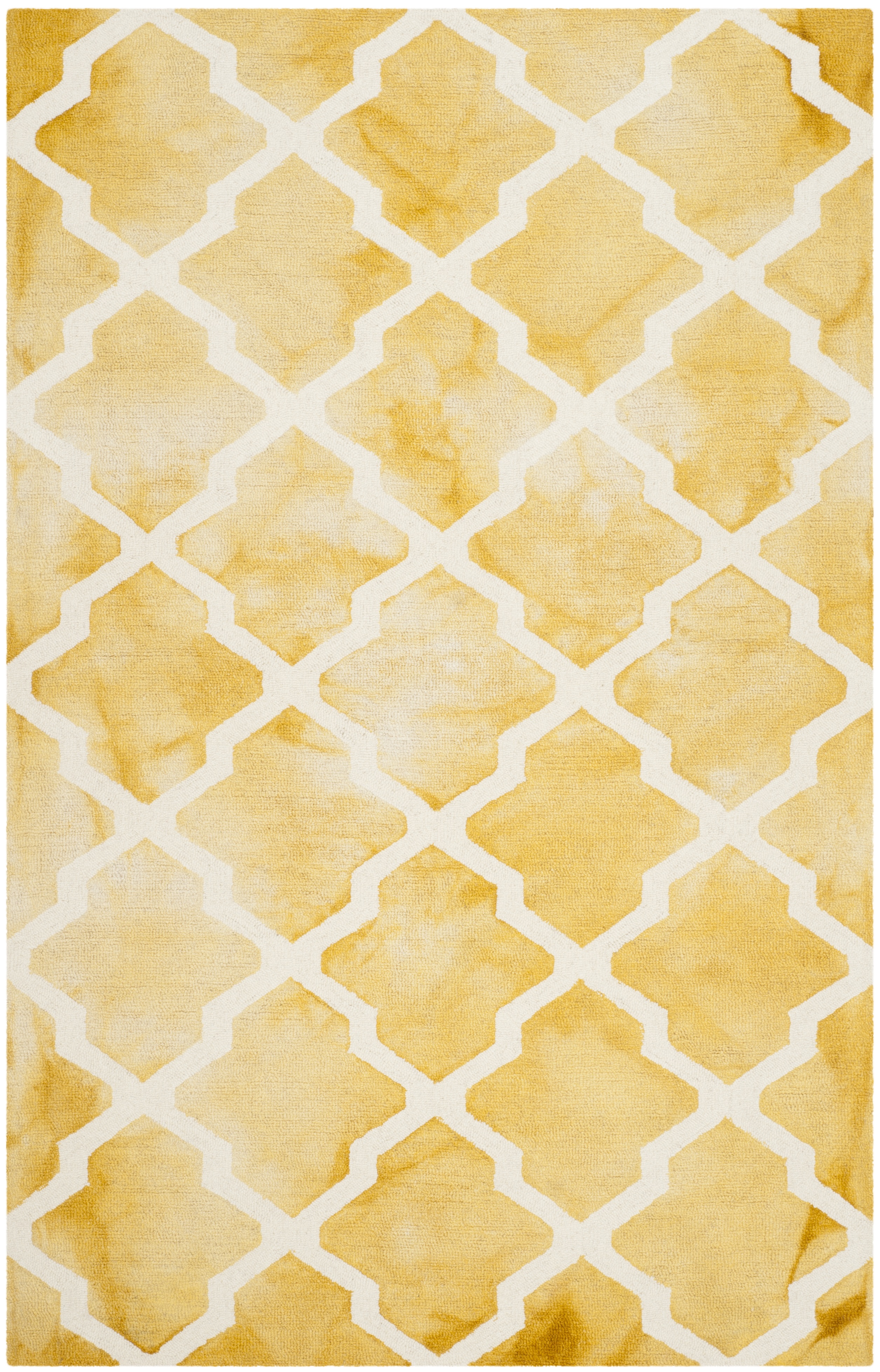 Safavieh Dip Dye Altan Distressed Wool Area Rug, Gold/Ivory, 6' x 9'