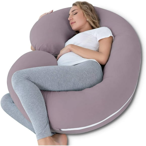 AIR-Pregnancy Body Pillow with Jersey Cover,C Shaped Full Body Pillow for Pregnant Women