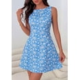 thumbnail image 4 of PRETTYGARDEN Womens Summer Short Dress Floral Sleeveless Boat Neck A Line Formal Cocktail Party Mini Dresses, 4 of 9