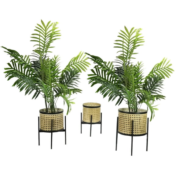 Bohemian Indoor Plant Stand , Potted Plant Holder, Large, Medium, Small, Set of 3, ABN5E176-NTRL
