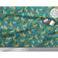 thumbnail image 3 of Soimoi Poly Georgette Fabric Leaves & Reindeer Animal Print Sewing Fabric Yard 52 Inch Wide, 3 of 3