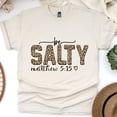 thumbnail image 1 of Be Salty Matthew 5:15 Christian Leopard Print T-Shirt, Natural, Size S, 1 of 6