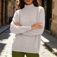 thumbnail image 4 of Diufon Turtleneck Sweaters for Women Fall Winter Long Sleeve Mock Neck Knitted Pullover Thicken Warm Sweater, 4 of 8
