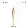thumbnail image 2 of Uxcell Non-magnetic Straight Tip Tweezer Anti-static Precision Multifunctional Gold Tone 2Pcs, 2 of 5