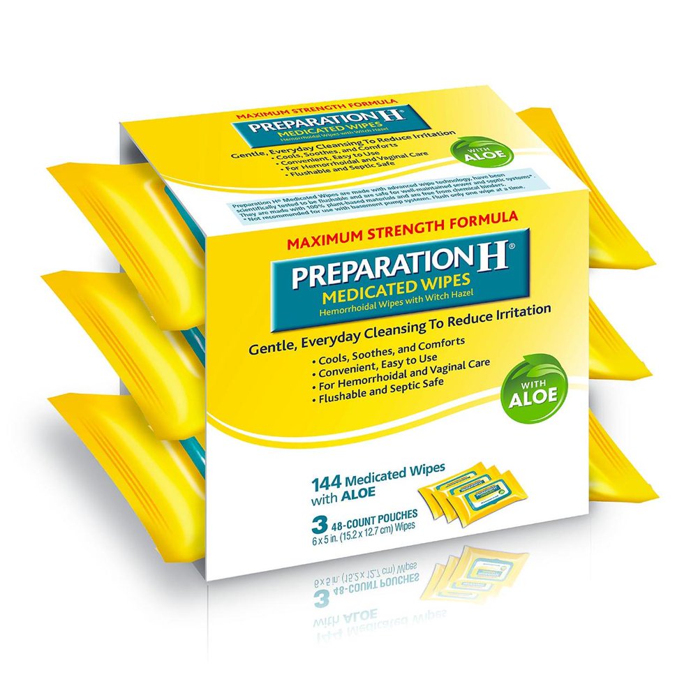 Preparation H Flushable Medicated Hemorrhoidal Wipes Pouch, Maximum