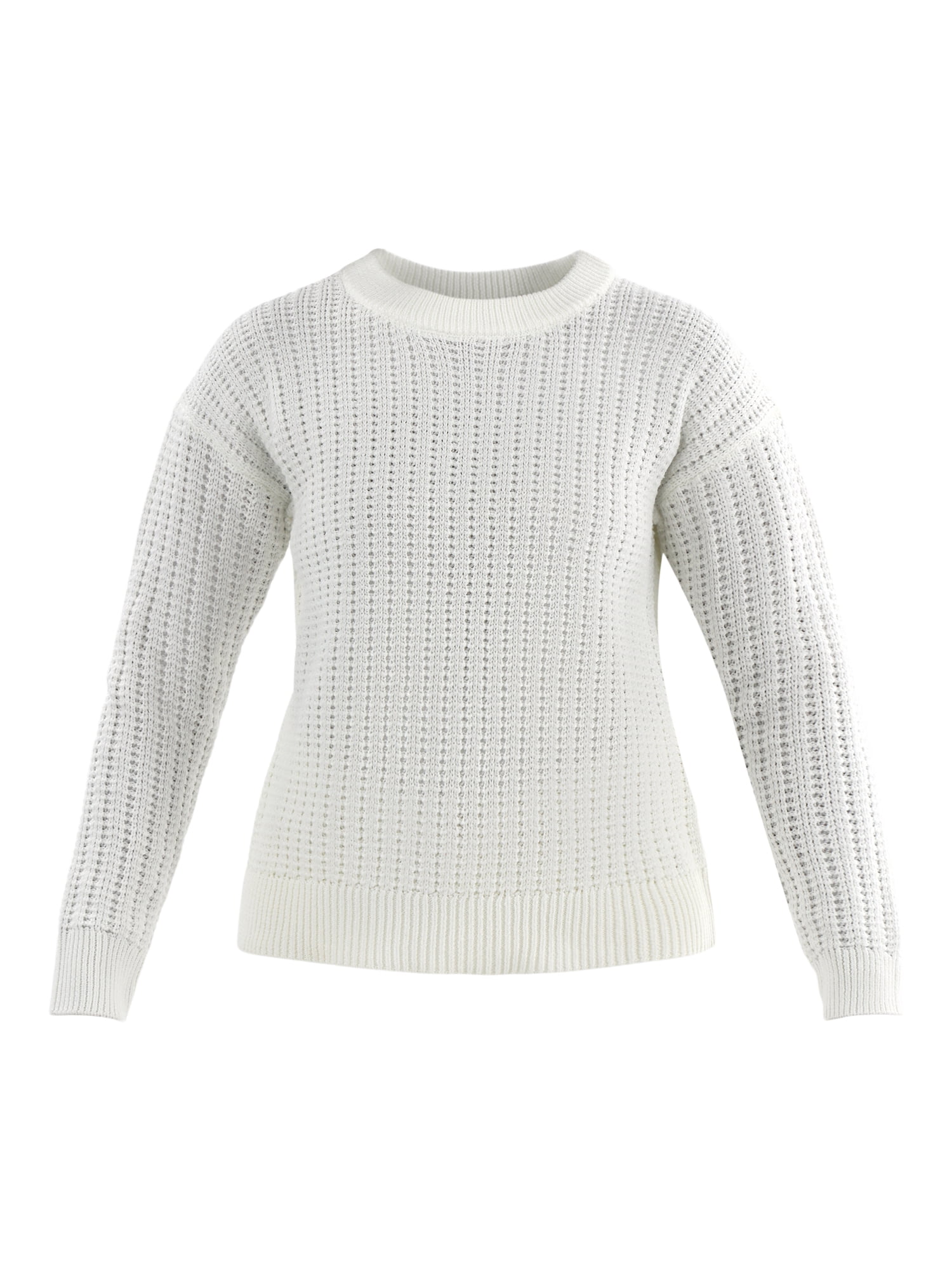 Time and Tru Women's and Women’s Plus Textured Stitch Sweater, Midweight, Sizes XS-4X