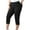 Black, variant on Stamzod Yoga Pants Women Plus Size Capri Leggings Summer Solid Color High Waisted Stretch Leggings Casual Slim Fitting Workout Leggings for Women Red XXL
