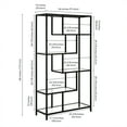 thumbnail image 4 of Evelyn&Zoe Isla 68" Tall Rectangular Bookcase, Blackened Bronze, 4 of 8