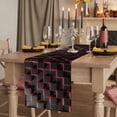 thumbnail image 2 of Table Runners 72 Inches Long Dress Scarves, Red Black Cubes Farmhouse Kitchen/Dining Table Runner, Coffee Tablerunners, Modern Geometric Abstract Art 14x72 Inch, 2 of 9