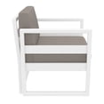 thumbnail image 4 of Luxury Commercial Living 30" White Outdoor Patio Club Armchair with Sunbrella Taupe Brown Cushion, 4 of 9