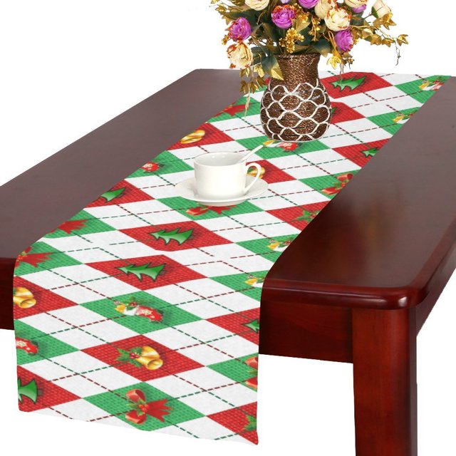 ABPHQTO Caja navideña Camino de mesa divertido Decoración de mesa para boda Fiesta Cena Vacaciones Picnic 40x180 cm