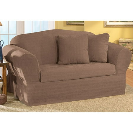 Home Trends Brenna Slipcover with Separate Seat Cushion Cover, Sable
