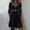 Black, variant on Ayolanni Solid Dresses for Women 2026 3/4 Sleeve Fashion Crew Neck Midi Shift Dress Casual Going Out Patchwork Daily Wear Cotton Sundress with Pockets Beige L