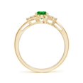 thumbnail image 2 of ANGARA Lab Grown Oval Emerald Bypass Ring with Trio Diamond Accents in 14K Yellow Gold for Women (Size-7x5mm) | May Birthstone, Birthday, Anniversary, Jewelry Gift for Women | Lab Grown Emerald Ring, 2 of 6