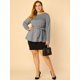 thumbnail image 3 of Blusas De Trabajo Peplum Cuadros PaDe Gallo ManLarCintuDe Lazo TalGrande PaMujer Negro XL, 3 of 6