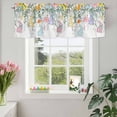 thumbnail image 3 of Valances for Windows Spring Pastoral Flower Leaf Rod Pocket Short Curtain for Bathroom Living Room Bedroom Easter Polka Dot Rabbit Egg 1 Panel 54x18in, 3 of 9