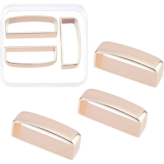 3PCS Belt Buckle Loop Replacement Alloy Leather Belt Hardware Belts Loop Keeper for 38-39mm Belts Buckle Accessories (Light Gold)
